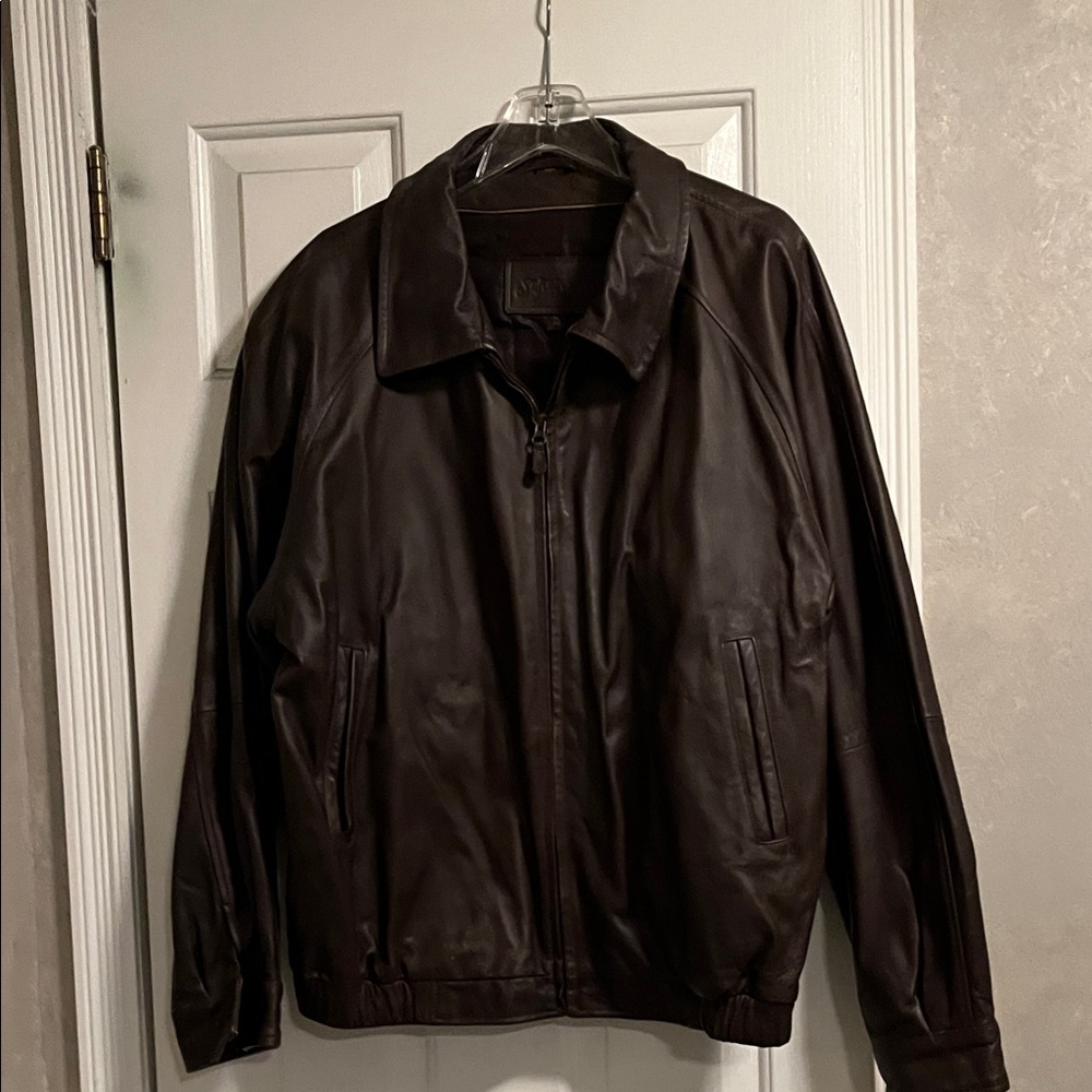 Men's St. John's Bay Dark Brown Leather Jacket